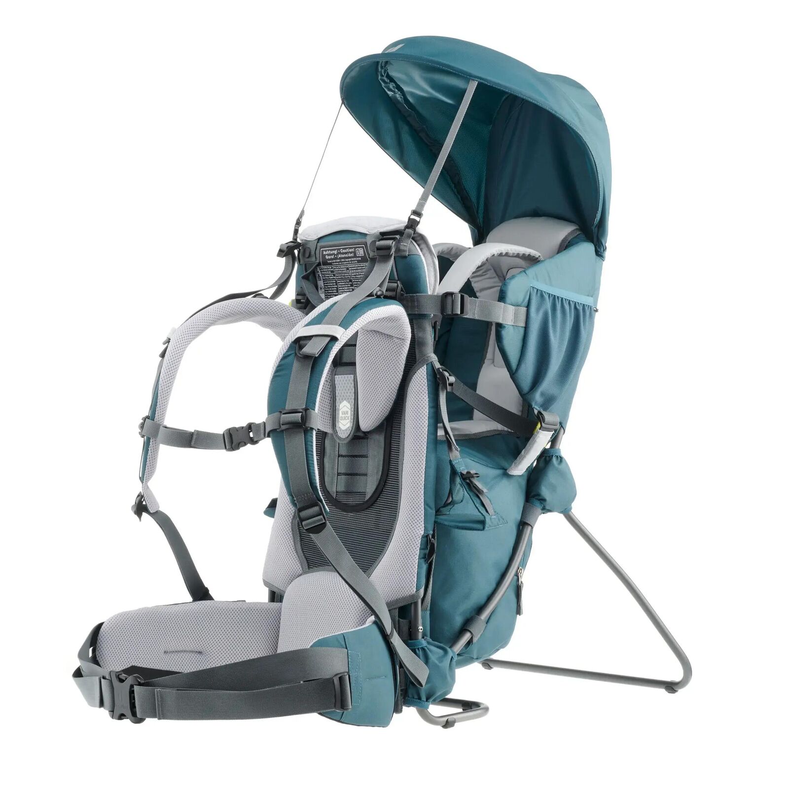 Deuter Kid Comfort 1 Plus from the parent’s side: shoulder straps, hip belt, back length adjustment