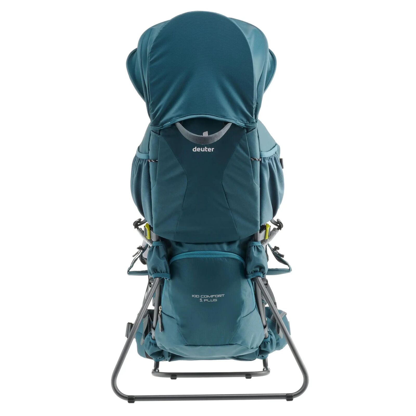 Deuter Kid Comfort 1 Plus from the back, with the model name on the pocket