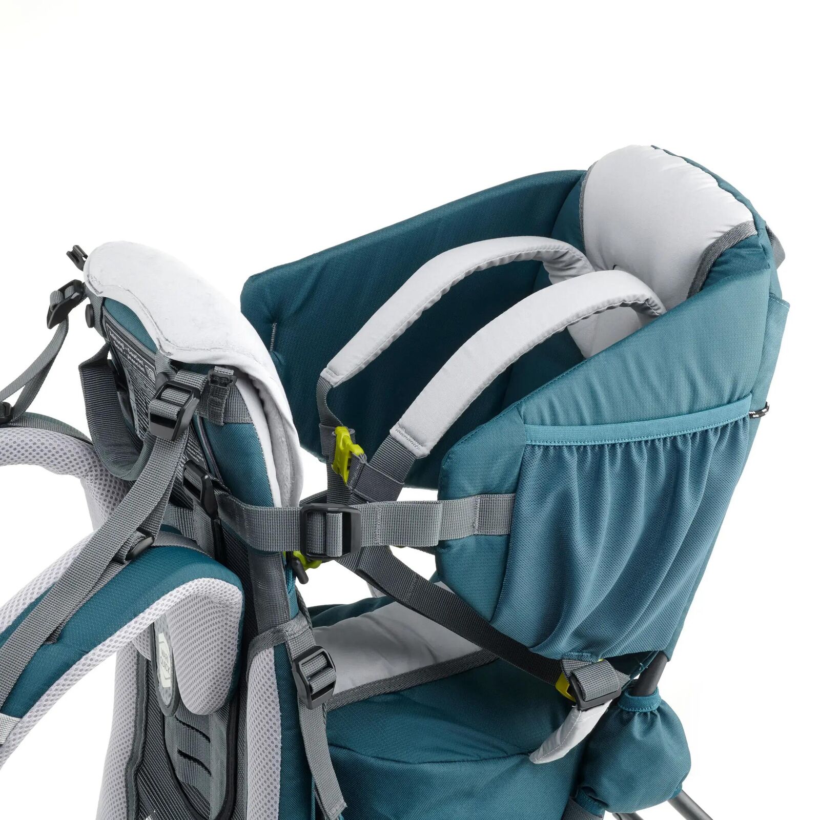 Child seat of the Deuter Kid Comfort 1 Plus carrier, harness and buckles